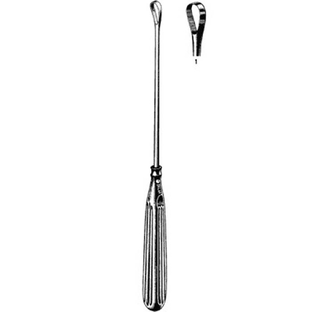 Curette Uterine Sklar® Sims 11 Inch Length Single-ended Hollow Handle with Grooves Size 1, 7 X 13 mm Tip Sharp Teardrop Loop Tip by Sklar Instruments  ID 90-5421